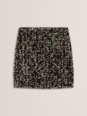 Ted Baker Black Pearsom - Velvet Sequin Mini Skirt - Image 4 of 4