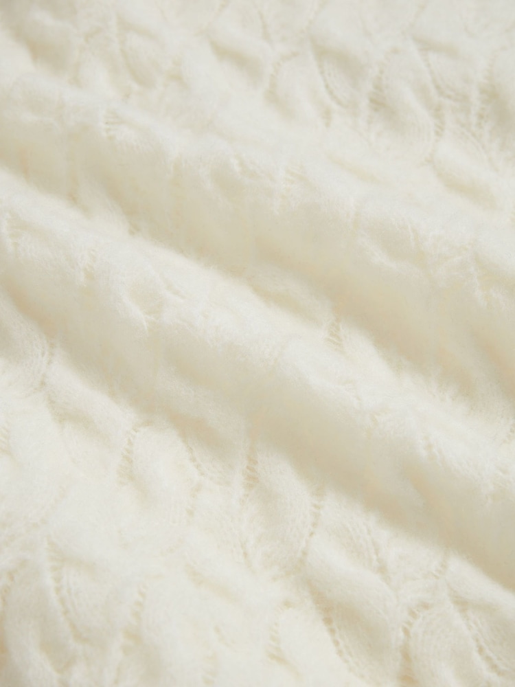 Ted Baker White Jocieyy Cable Knit Sweat Top - Image 5 of 5 Ted Baker White Jocieyy Cable Knit Sweat Top - Image 5 of 5