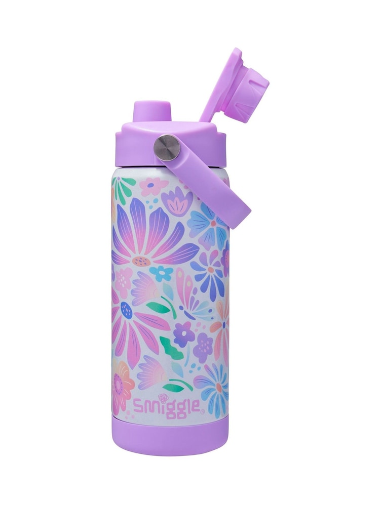 Smiggle Purple Bloom Squiggle Insulated Stainless Steel Drink Bottle 550Ml - Image 2 of 2 Smiggle Purple Bloom Squiggle Insulated Stainless Steel Drink Bottle 550Ml - Image 2 of 2