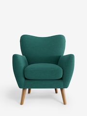 Fine Chenille Easy Clean Dark Juniper Green Wilson Highback Armchair - Image 2 of 4
