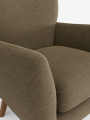 Fine Chenille Easy Clean Dark Moss Green Wilson Highback Armchair - Image 4 of 4