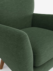 Fine Chenille Easy Clean Mid Khaki Green Wilson Highback Armchair - Image 4 of 4
