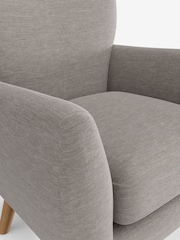 Fine Chenille Easy Clean Light Steel Grey Wilson Highback Armchair - Image 4 of 4