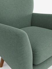 Fine Chenille Easy Clean Light Forest Green Wilson Highback Armchair - Image 4 of 4