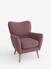 Fine Chenille Easy Clean Mid Mulberry Purple Wilson Highback Armchair - Image 3 of 4