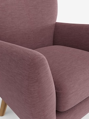 Fine Chenille Easy Clean Mid Mulberry Purple Wilson Highback Armchair - Image 4 of 4