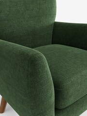 Luxe Chenille Dark Green Wilson Highback Armchair - Image 4 of 4