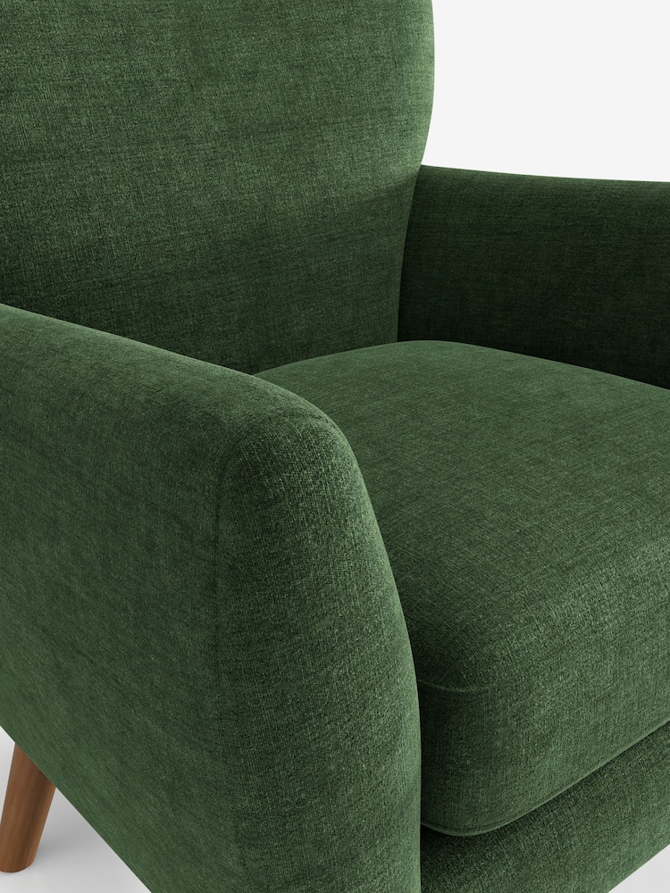 Luxe Chenille Dark Green Wilson Highback Armchair - Image 4 of 4