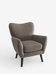 Plush Chenille Mink Brown Wilson Highback Armchair - Image 3 of 4