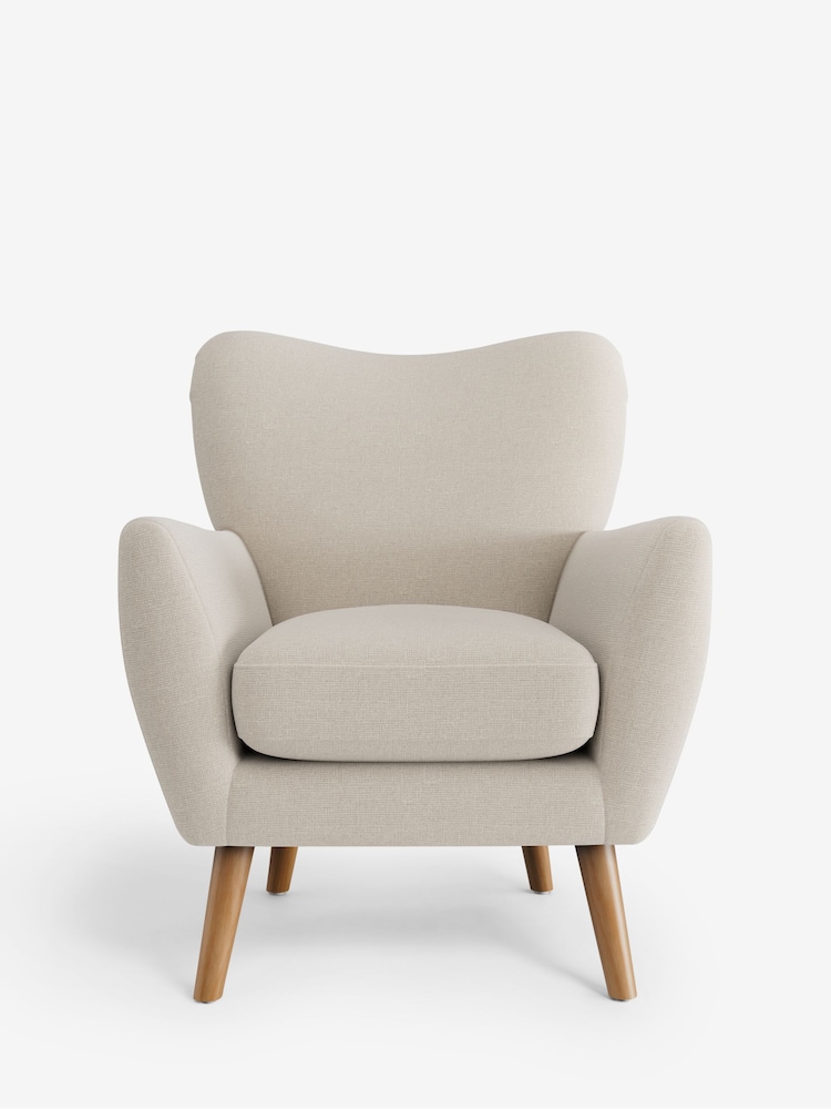 Studio Chenille Oyster Wilson Highback Armchair - Image 2 of 5