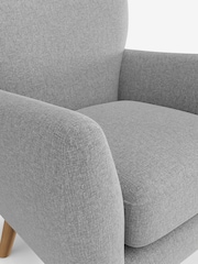 Tweedy Blend Easy Clean Light Silver Grey Wilson Highback Armchair - Image 4 of 5