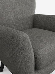Tweedy Blend Easy Clean Dark Grey Wilson Highback Armchair - Image 4 of 4