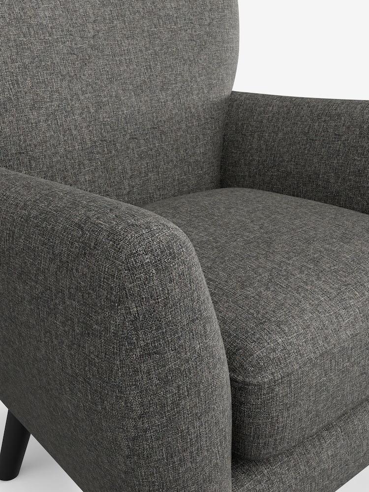 Tweedy Blend Easy Clean Dark Grey Wilson Highback Armchair - Image 4 of 4