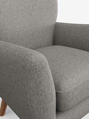 Woven Chenille Easy Clean Light Grey Wilson Highback Armchair - Image 4 of 4