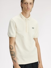 Fred Perry Cream Jacquard Polo Shirt - Image 4 of 4