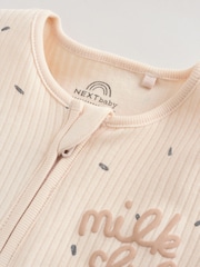 Beige Two Way Zip Baby Rompers 3 Pack (0mths-3yrs) - Image 11 of 15