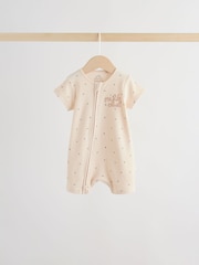Beige Two Way Zip Baby Rompers 3 Pack (0mths-3yrs) - Image 2 of 15