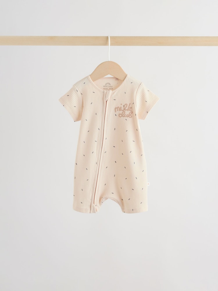 Beige Two Way Zip Baby Rompers 3 Pack (0mths-3yrs) - Image 2 of 15