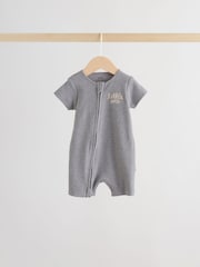 Beige Two Way Zip Baby Rompers 3 Pack (0mths-3yrs) - Image 3 of 15