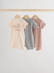 Beige Two Way Zip Baby Rompers 3 Pack (0mths-3yrs) - Image 5 of 15