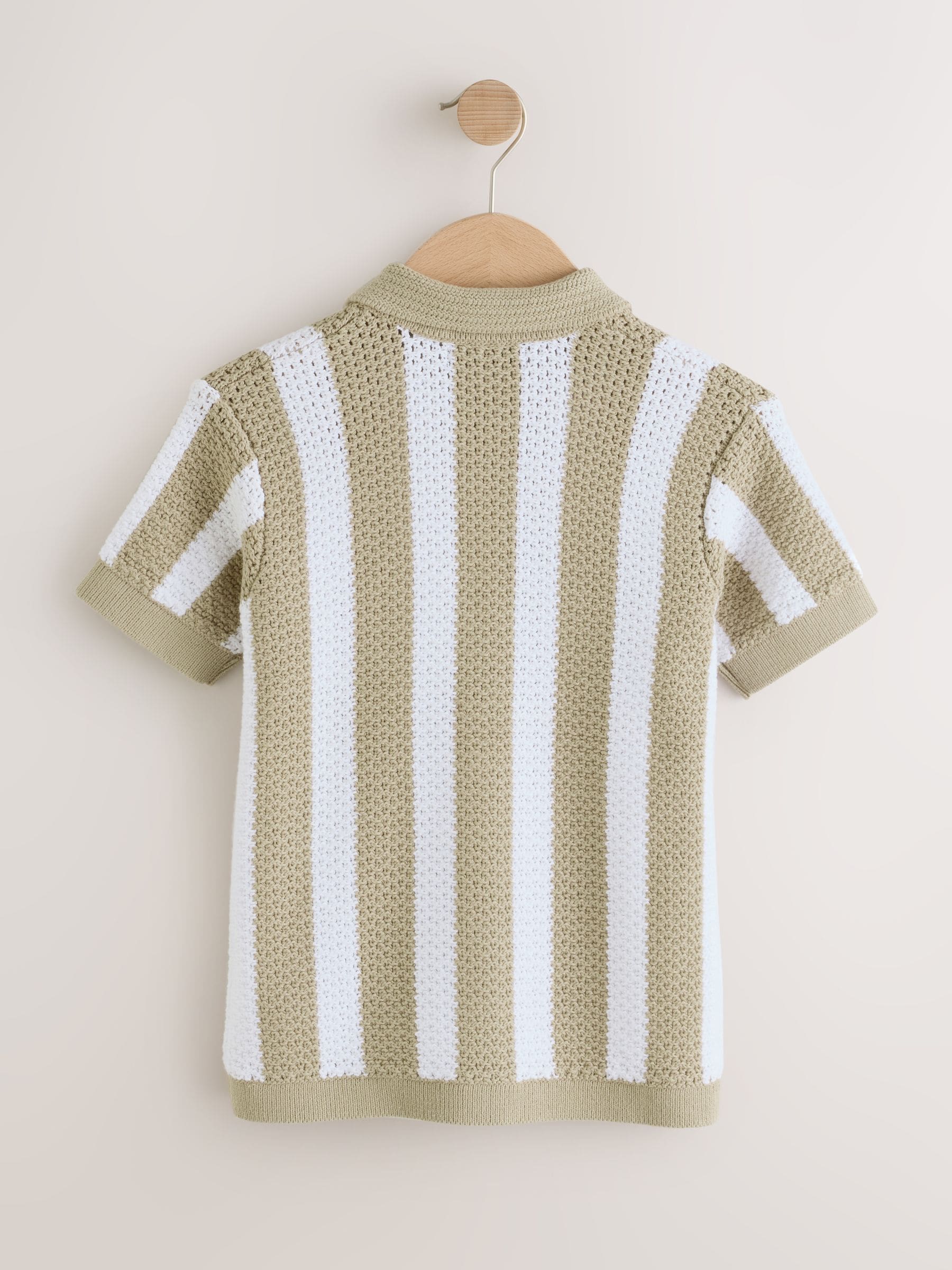 Buy Neutral Stripe Knitted Polo Shirt (3-16yrs) from Next USA