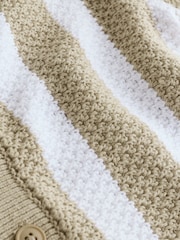 Neutral Stripe Knitted Polo Shirt (3-16yrs) - Image 4 of 4