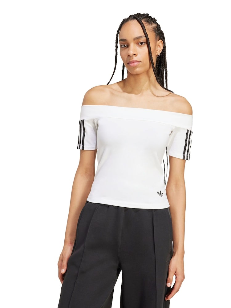 adidas Originals White Adicolor Bandeau Short Sleeve T-Shirt - Image 1 of 5 adidas Originals White Adicolor Bandeau Short Sleeve T-Shirt - Image 1 of 5