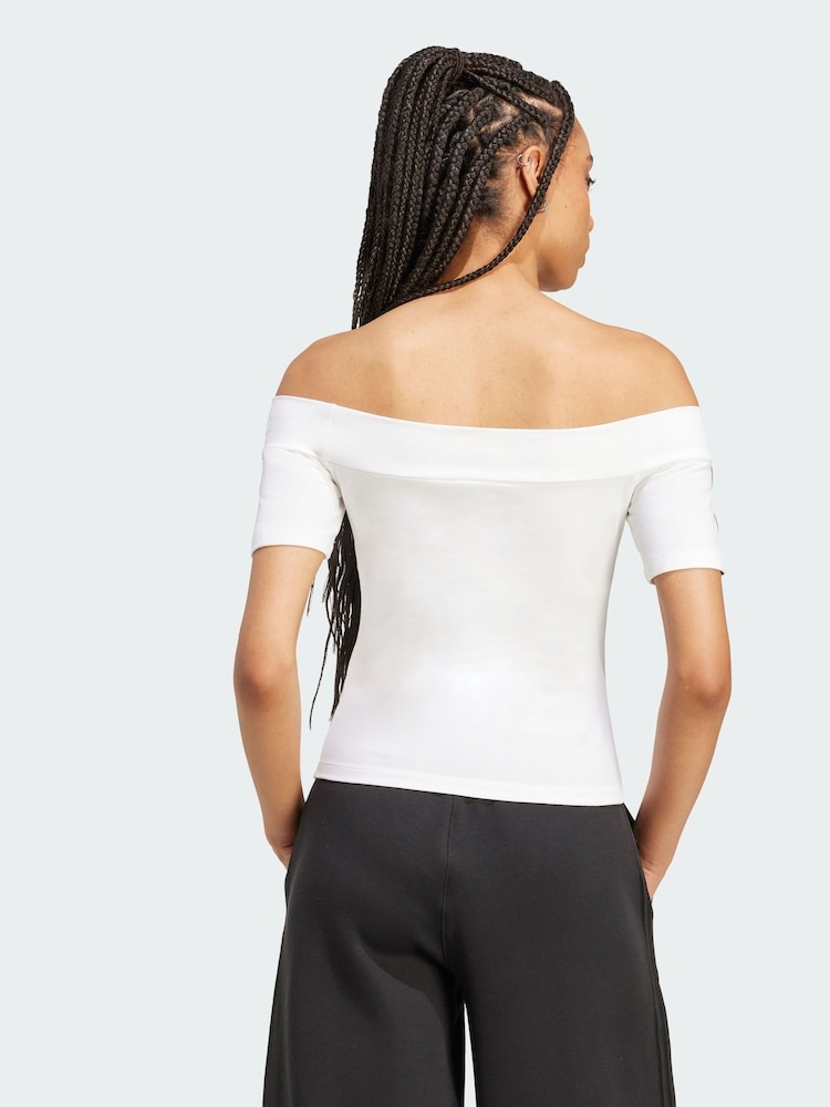 adidas Originals White Adicolor Bandeau Short Sleeve T-Shirt - Image 2 of 5 adidas Originals White Adicolor Bandeau Short Sleeve T-Shirt - Image 2 of 5