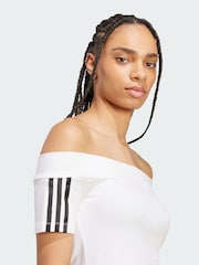 adidas Originals White Adicolor Bandeau Short Sleeve T-Shirt - Image 3 of 5