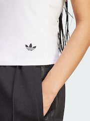adidas Originals White Adicolor Bandeau Short Sleeve T-Shirt - Image 4 of 5