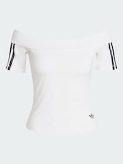 adidas Originals White Adicolor Bandeau Short Sleeve T-Shirt - Image 5 of 5