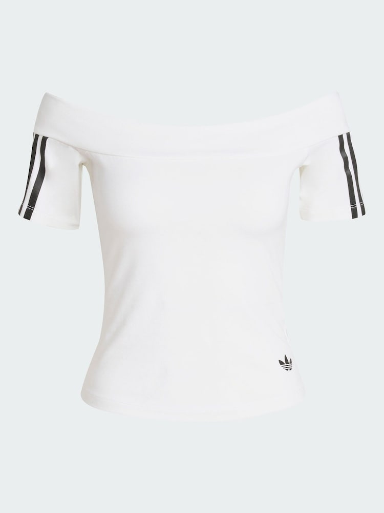 adidas Originals White Adicolor Bandeau Short Sleeve T-Shirt - Image 5 of 5 adidas Originals White Adicolor Bandeau Short Sleeve T-Shirt - Image 5 of 5