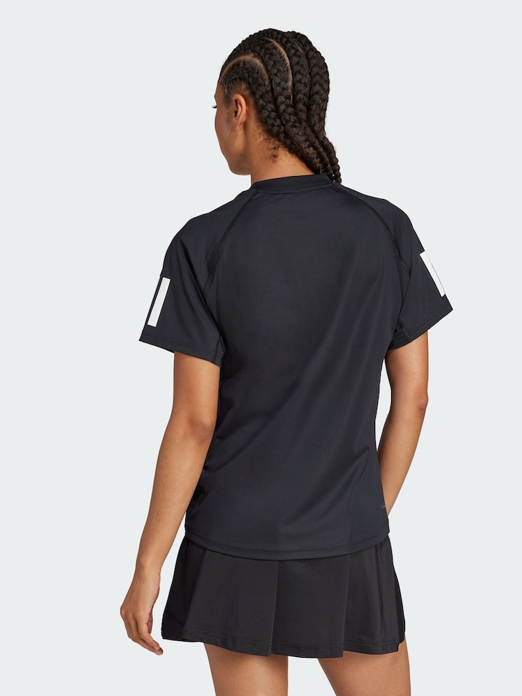adidas Black Club 3-Stripes Tennis Climacool T-Shirt - Image 2 of 4 adidas Black Club 3-Stripes Tennis Climacool T-Shirt - Image 2 of 4