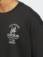 adidas Originals Black Sports Design GFX T-Shirt - Image 3 of 4