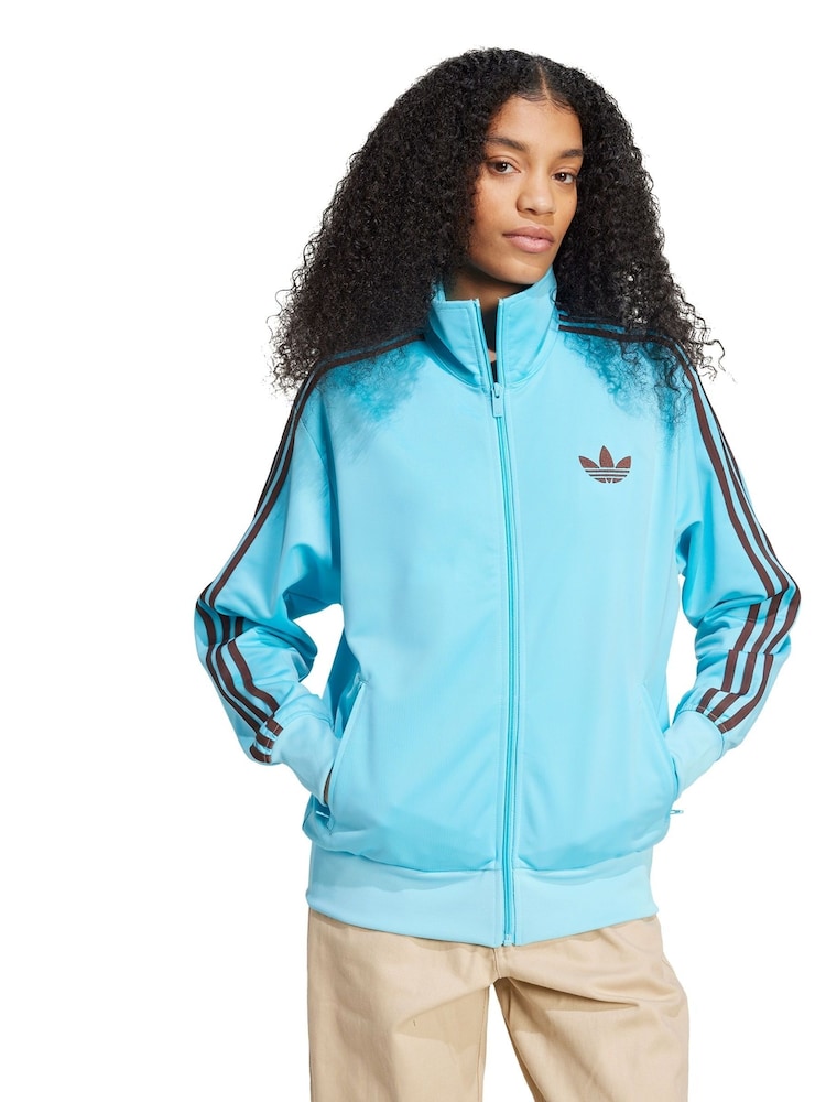 adidas Originals Blue Adicolor Classic Firebird Loose Jacket - Image 1 of 4 adidas Originals Blue Adicolor Classic Firebird Loose Jacket - Image 1 of 4