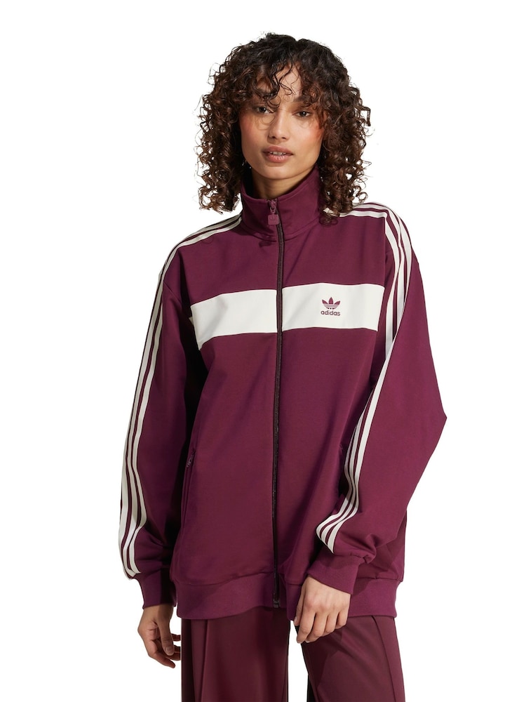adidas Originals Red Colourblock Track Top - Image 1 of 5 adidas Originals Red Colourblock Track Top - Image 1 of 5