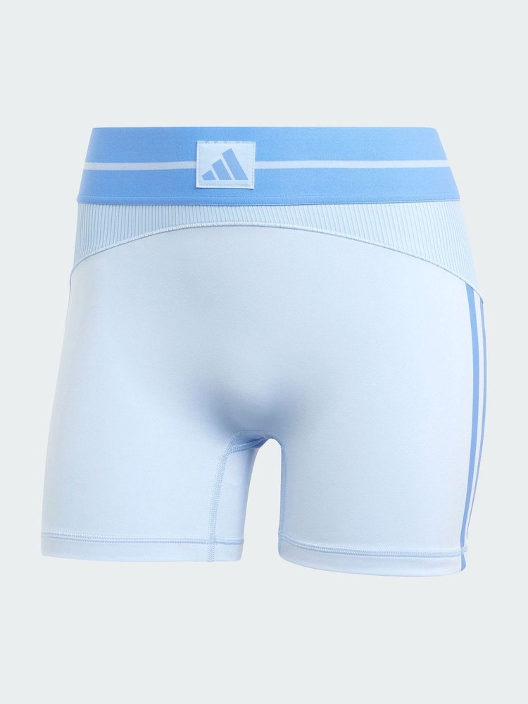 adidas Blue Hyperglam Rib 4 Short Leggings - Image 5 of 5 adidas Blue Hyperglam Rib 4 Short Leggings - Image 5 of 5