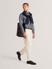 Ted Baker Blue Sef Long Sleeve Slim Fit Circle Geo Print Shirt - Image 2 of 6