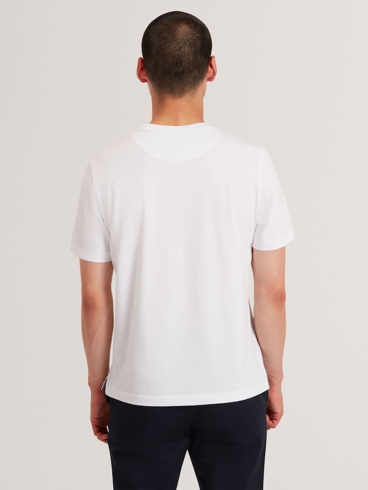 Ted Baker White Koney Short Sleeve Floral Box Print T-Shirt - Image 2 of 4 Ted Baker White Koney Short Sleeve Floral Box Print T-Shirt - Image 2 of 4