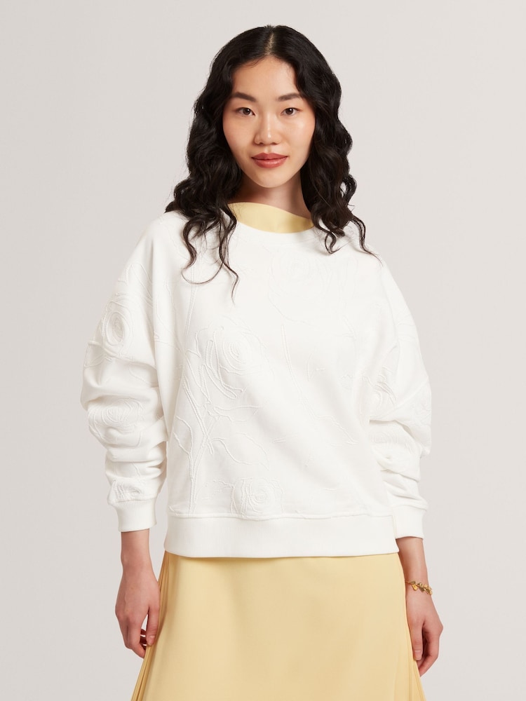 Ted Baker White Zeppie Embroidered Sweatshirt - Image 1 of 7