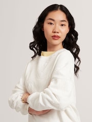 Ted Baker White Zeppie Embroidered Sweatshirt - Image 3 of 7