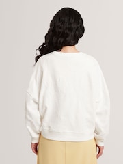 Ted Baker White Zeppie Embroidered Sweatshirt - Image 4 of 7