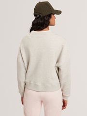 Ted Baker Grey Brookla Printed Embroidered Sweattop - Image 2 of 7