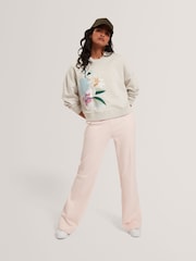 Ted Baker Grey Brookla Printed Embroidered Sweattop - Image 3 of 7