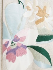 Ted Baker Grey Brookla Printed Embroidered Sweattop - Image 7 of 7