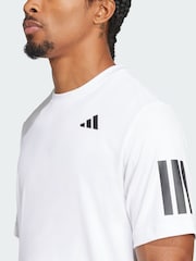 adidas White Club Tennis Climacool 3-Stripes T-Shirt - Image 3 of 5