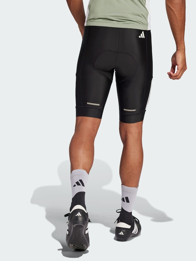 adidas Black Essentials 3-Stripes Padded Cycling Shorts - Image 2 of 5 adidas Black Essentials 3-Stripes Padded Cycling Shorts - Image 2 of 5