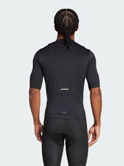 adidas Black Tempo 3-Stripes Cycling Jersey - Image 2 of 5