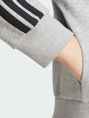 adidas Grey Essentials 3-Stripes French Terry Full-Zip Hoodie - Image 4 of 5