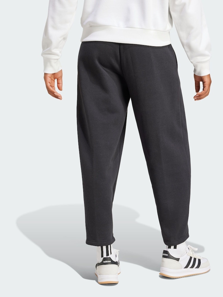 adidas Black Essentials Contemporary Logo Fleece Barrel Joggers - Image 2 of 5